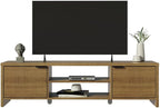 Madesa TV Stand with Cabinet Storage and Open Shelves for 55, 65 Inch Media Storage Gaming Media Console Living Room Entertainment Center Modern Wooden Television Cabinet - Rustic