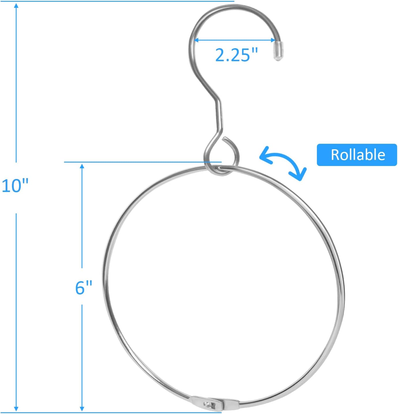 2 Pack Belt Organizer for Closet, Closet Hanger Organizer, Chrome Ring Hanger for Belts Ties Scarves and Accessory Storage