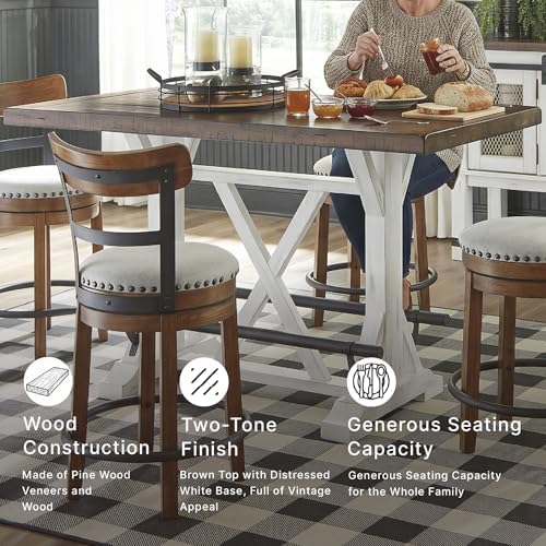 Signature Design by Ashley Farmhouse Counter Height Dining Table, White