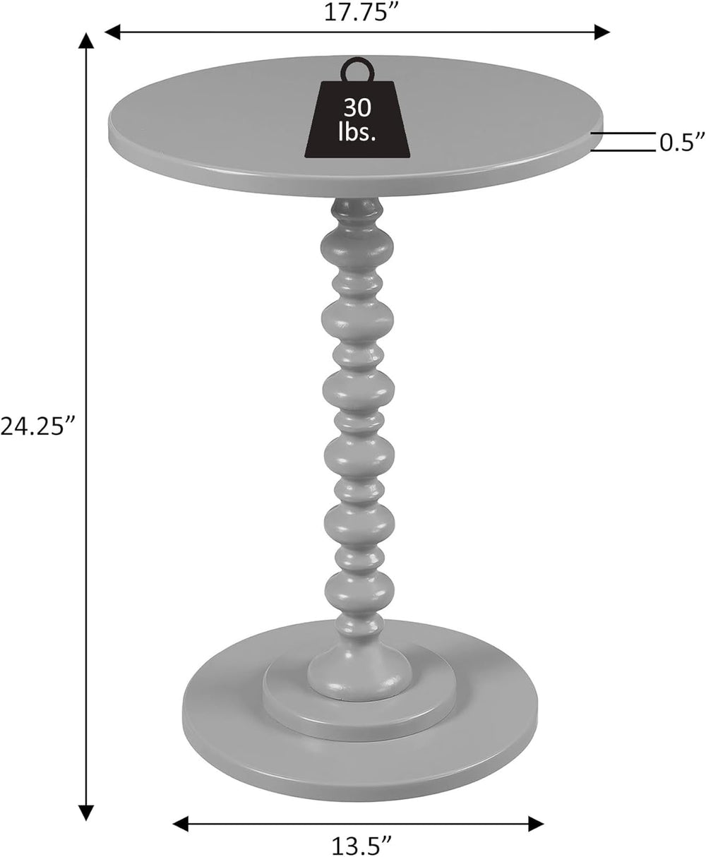 Pemberly Row Modern Spindle End Table, 24 in H x 17.75 in W, MDF and Solid Pi...