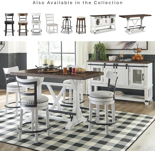 Signature Design by Ashley Farmhouse Counter Height Dining Table, White