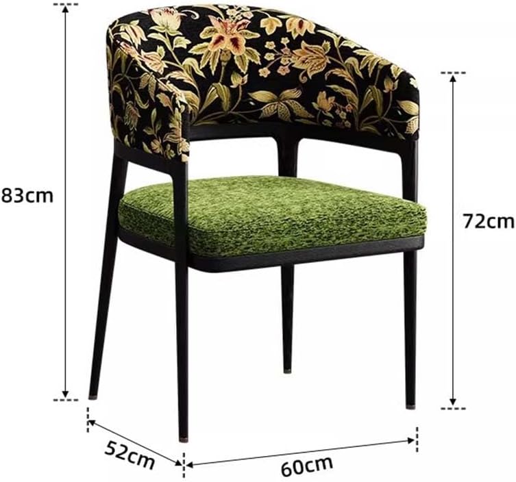 Etlegor Wooden Dining Chairs, Upholstered Armless Kitchen with Curved Back fo...