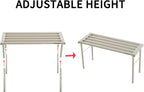 Metal Plant Stand, Rust-proof Aluminum Flower Pot Stand, Plants Display Stands Decoration Racks for Living Room Balconies and Gardens (60 White)