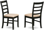 East West Furniture LGPF7-BCH-C 7 Piece Kitchen Table & Chairs Set Consist of a Rectangle Wooden Table with Butterfly Leaf and 6 Linen Fabric Dining Chairs, 42x84 Inch, Black & Cherry