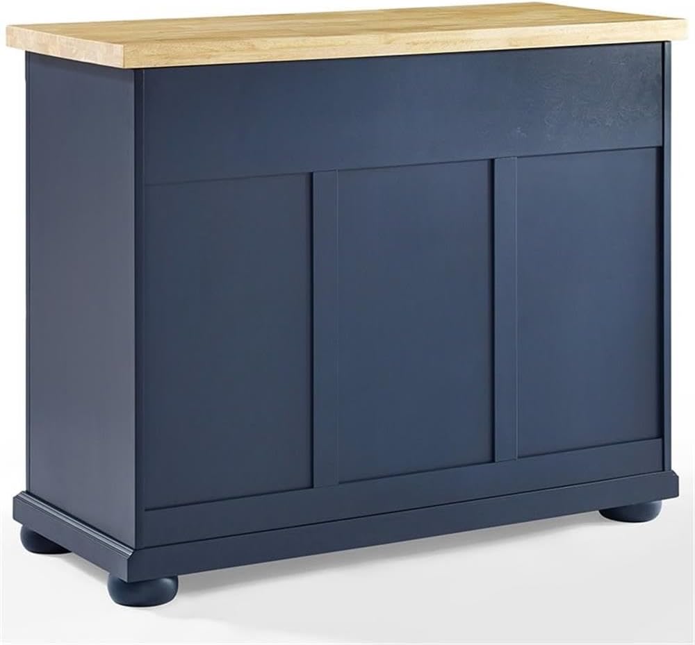 Pemberly Row Contemporary Kitchen Island Cart, Solid Wood Butcher Block Top, ...