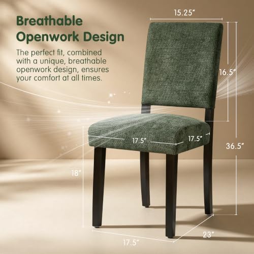 CHUN YI Dining Chairs Set of 8, Upholstered Dining Room Chairs, Modern Farmho...