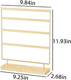Earring Holder Organizer,Pierced Large Earrings Display Stand For Selling,Small Stud Earring Organizer Rack,Hoop Earring Storage Hanger Tree (Golden, 4 tier)