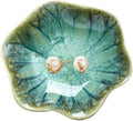 Ceramic Jewelry Dish,Leaf Jewelry Tray Key Tray,Jewelry Holder,Small Ring Dish Holder Jewelry Plate Trinket Dish Catchall Tray Nightstand Decor For Entryway Table Green Room Decor（Crystal Green）