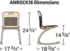 Virco ANROCK16 Analogy Rocking Chair 16" Seat Height (Set of 4) - Navy | For 3rd to 4th Grade, Flexible Seating, Promotes Focus, Ideal for Classrooms and Libraries, No Assembly Required