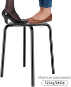 Topeakmart 17.3in Round Backless Stool, 5-Pack, Black | Portable plastic frame, nestable, space-saving, sturdy, versatile for indoor/outdoor, garden or party.