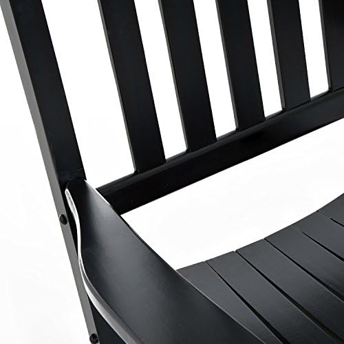 Outsunny Outdoor Rocking Chair High Density Wooden Rockers Black | Patio Rock...