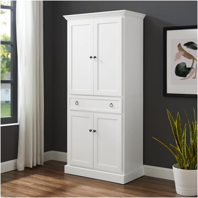 Maykoosh Pantry Cabinet - White Kitchen Storage - 18" D x 33" W x 7...