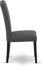 East West Furniture LGEN5-BLK-20 5 Piece Dinette Set Includes a Rectangle Dining Room Table with Butterfly Leaf and 4 Dark Gotham Linen Fabric Upholstered Chairs, 42x84 Inch, Black