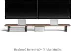 Raico Desk Cockpit Shelf Monitor Stand System Dual Screen Setup Wood Large Desk Accessory Organizer Unit (Walnut, Full Length v2 | 45.7 Inches)