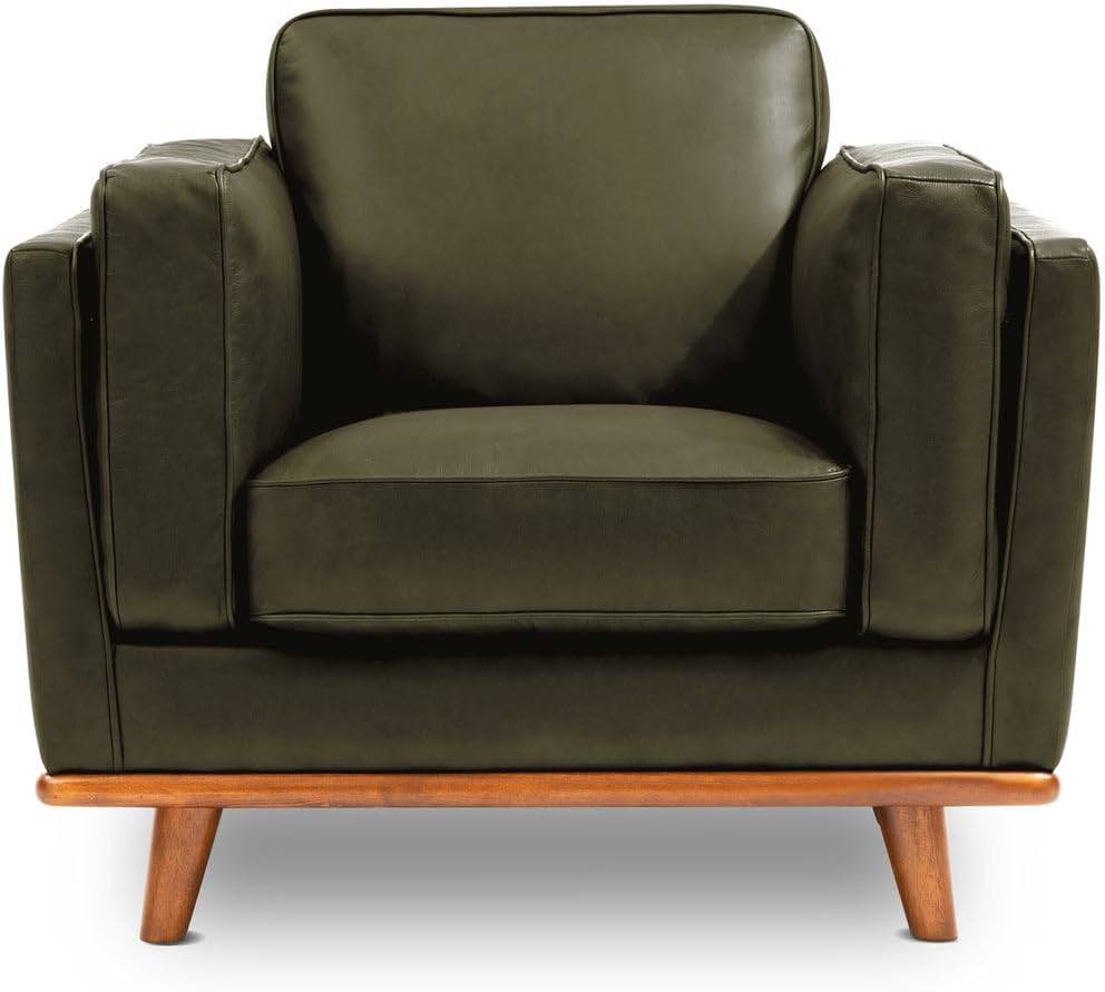 Valencia Artisan Full Leather Accent Chair 41.5” | Pure Full Italian Nappa Le...
