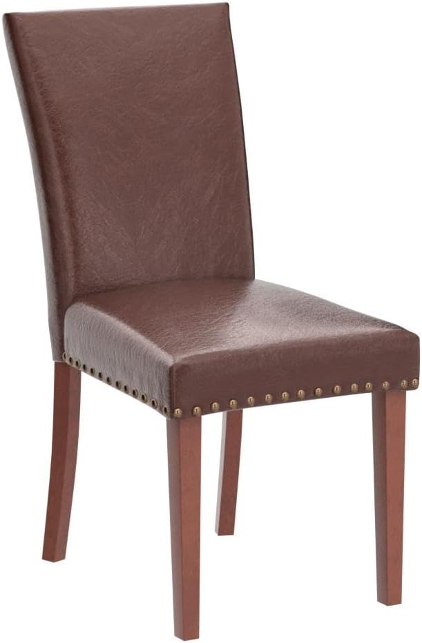 COLAMY Upholstered Parsons Dining Chairs Set of 4, PU Leather Dining Room Kit...