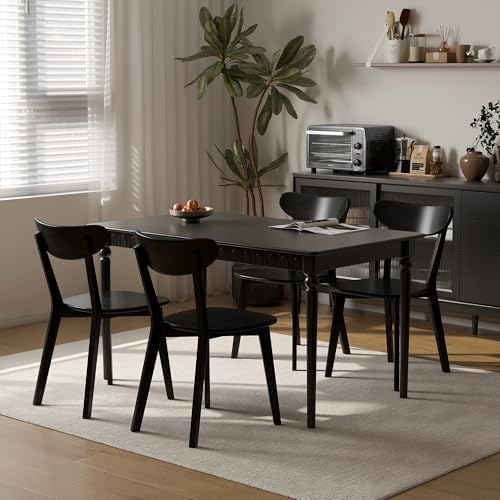 Dining Chairs, Kitchen Chairs, 100% Oak Solid Wood Modern Chair with Curved B...