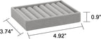Frebeauty Small Jewelry Tray Set,Velvet Ring Organizer,Stackable Jewelry Organizer Tray,Mini Jewelry Drawer Organizer,4.92 x 3.74 x 0.9 Inches,7 Slots Ring Tray for Women(Set 2,Grey)