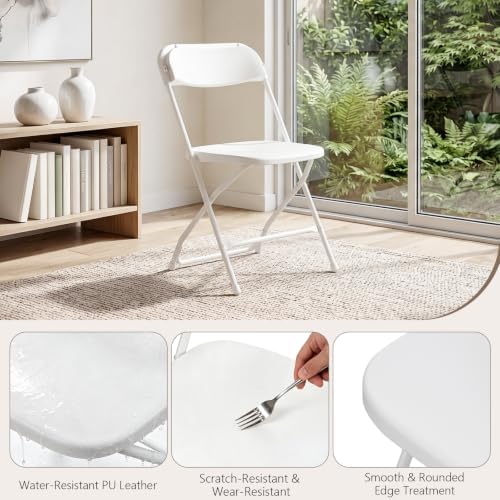 2 Pack Plastic Folding Chairs, Lightweight Stackable Portable Commercial Seat...