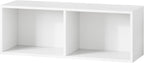 IOTXY DIY Modular Cube Bookcase - CubeXY Customizable Stackable Expandable Basic Shelving Units, 2-Cube Wooden Open Bookshelf for Miscellaneous Storage Organizer, White