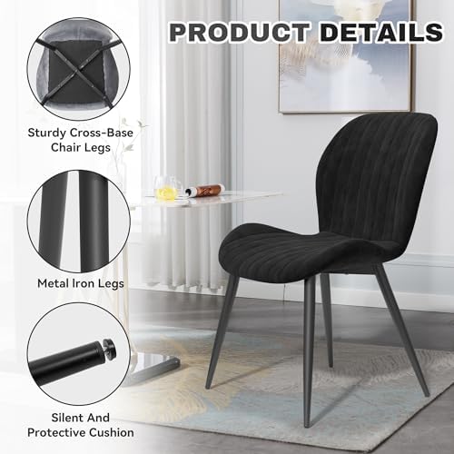 Dining Chairs Set of 4 Modern Velvet Dining Room Chairs Upholstered Dining Ch...