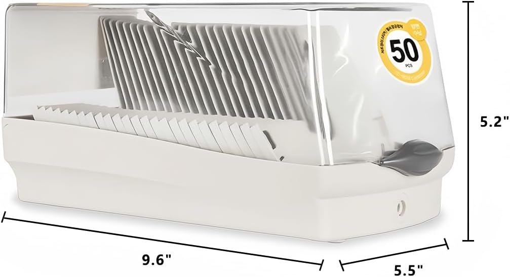 CD/BD/DVD Storage Box with Moisture Protection, Lockable - Holds 50 CDs, Great for Home and Office Use - 9.6'' x 5.5'' x 5.2,Grey