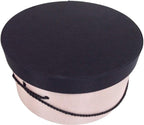 Sarah's Hat Boxes Classic Pink/Black Hat Box – 12.75" x 6.5" (Dia. x Ht.) Handmade in USA – Odorless Non-Toxic Adhesive, Cording Handle – Premium Storage for Hats & Accessories