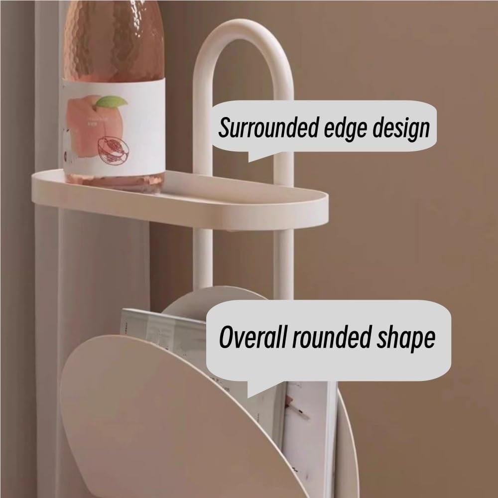 Creative Side Table, Metal Magazine Display Rack, Small Table with Storage, 3...