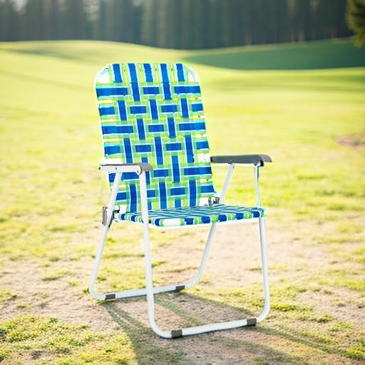 VINGLI Patio Lawn Webbed Folding Chairs Set of 2, Outdoor Beach Portable Lawn...