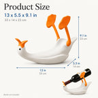 Goose Wine Bottle Holder, Funny Countertop Wine Rack Decor | Goose-shaped bottle holder, about 13 x 5.5 x 9.1 in, for countertop, bar cart, dining room or kitchen display.