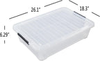 Xyskin 4 Packs 40 Quart Plastic Large Under Bed Storage Box, Clear Storage Bin with Wheels