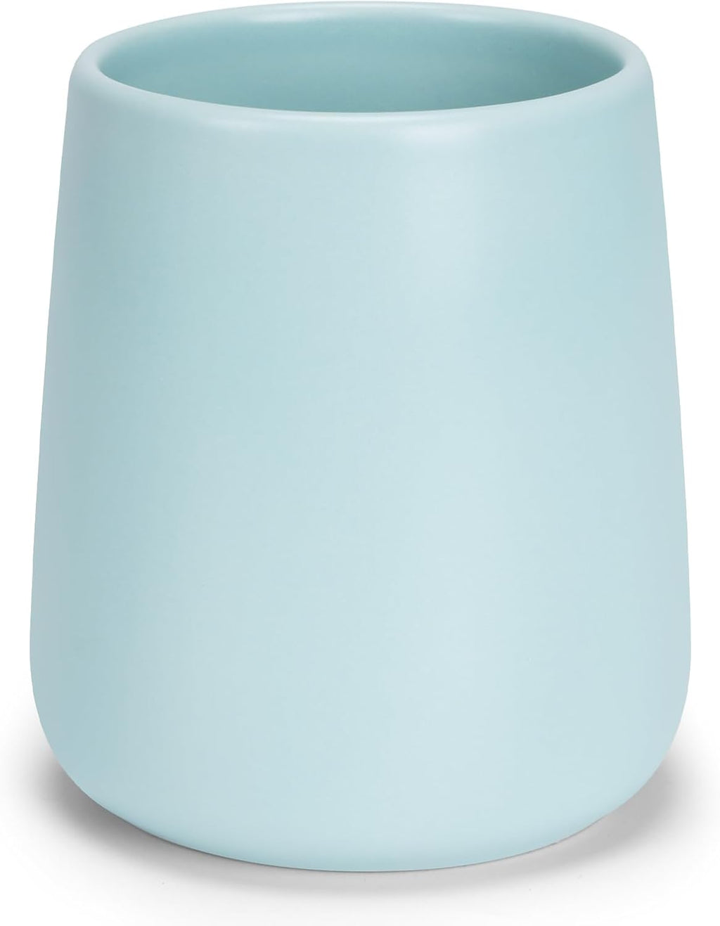 Bathroom Tumbler Cup Ceramic 13.5oz Reusable Toothbrush Cup 400ml,Toothbrush Holder Adequate for Your Bathroom (Cyan)