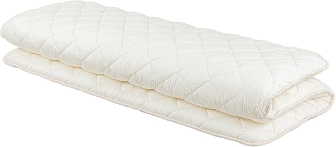 FULI Japanese Futon, Foldable & Portable Floor Lounger Bed, Roll Up Sleeping Pad, Shikibuton, Made in Japan (White, Queen)