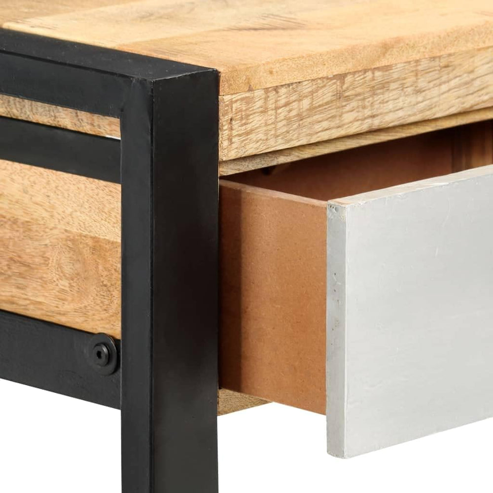 3 Drawer Console Table for Living Room, Brown Console Table with 3 Drawers, B...