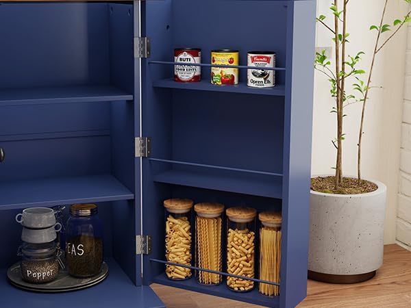 Kitchen Pantry Cabinet with Drawer Storage, 48” Modern Farmhosue Kitchen Hutc...