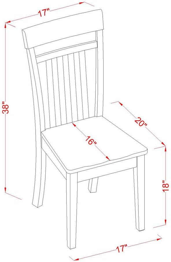 East West Furniture HLCA3-CAP-W 3 Piece Dining Set Contains a Round Dining Ro...