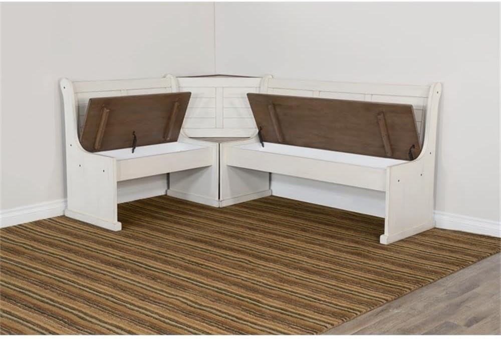 Pemberly Row Dining Set Wood, Rectangular in Off White (36" H x 75"...