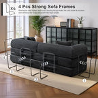 JJJ 78 inch Boneless Sofa Bed Sleeper Couch | Versatile Futon Sofa, Corduroy Fabric, Convertible Couch Bed, No Assembly