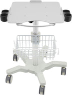 Medical Trolley Cart with Locking Wheels - Height Adjustable Mobile Workstation 24-38 inch,5 Casters Rolling Desktop Cart for Dental Clinic, Salon, Lab & Esthetician