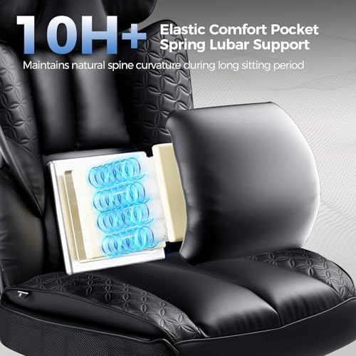 GTPLAYER Big and Tall Gaming Chair 400lbs Heavy Duty Office Chair with Footre...