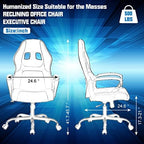 Gaming Chair PC Computer Chair Office Chair for Adult Teen Kids, Ergonomic PU Leather Gamer Chair with Lumbar Support High Back Adjustable Rolling Swivel Desk Chair, Red
