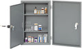 Yeeoy Wall Mounted Medicine Cabinet with Lock & Double Door, Locking Narcotics Safe, Secure Steel Drug Cabinet Steel First Aid Medical Lock Box for Home School Office