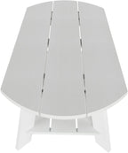 WestinTrends Tuscany Outdoor Coffee Table, All Weather HIPS 2 Tier Patio Adirondack Coffee Table, White