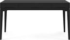 SIMPLIHOME Harper Desk - 60-Inch Wide Solid Hardwood Writing Desk in Black, Mid-Century Modern Home Office Computer Table for Workspace or Study with 2 Drawers and Flip-Down Keyboard Tray