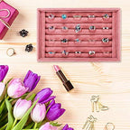 Valyria Velvet 7 Slots Ring Earrings Trays Showcase Display Jewelry Organizer ()