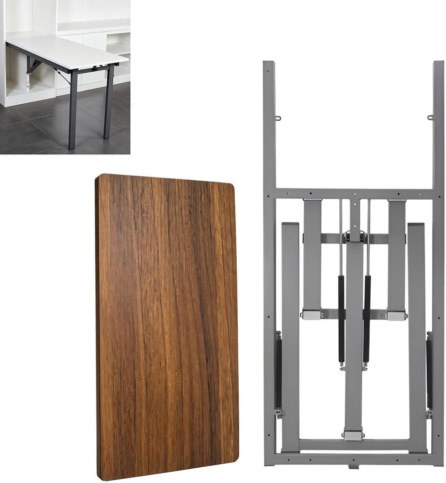 AIZYR Hidden Folding Table, Wall Foldable Table Accessories Table Shelves Flo...