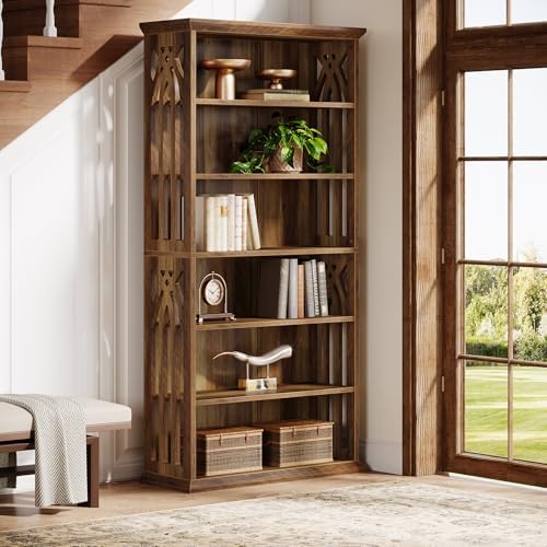 Tribesigns 6-Tier Bookshelf, 75-Inch Tall Bookcase, Large Bookshelves and Boo...