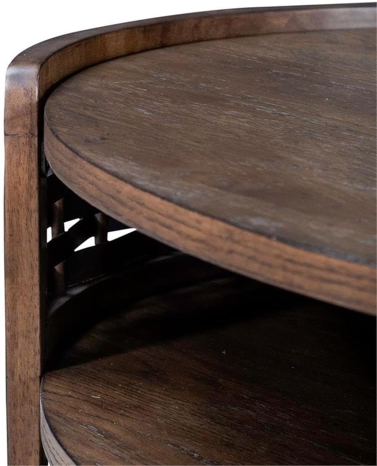 Pemberly Row 3 Piece Living Room Table Set, Rubberwood and Oak Veneer, Coffee...