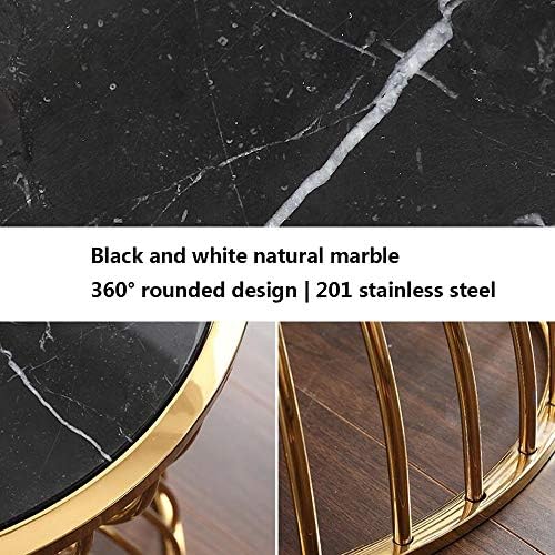 Telephone Table, Marble Round Metal Side Table,Living Room Sofa Side Table,Te...