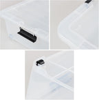 50 Quart Large Clear Underbed Boxes with Wheels, Stackable Plastic Storage Bin with Lids, 3 Packs